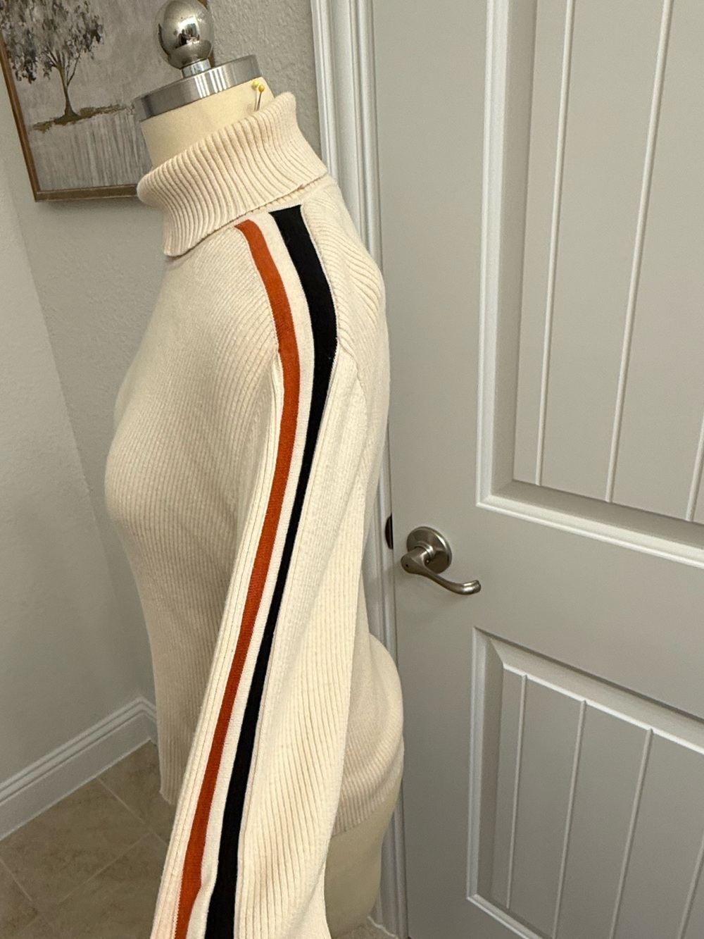 Vintage Y2K Harley-Davidson Cream Turtleneck Sweater women's sz M - Picture 3 of 8